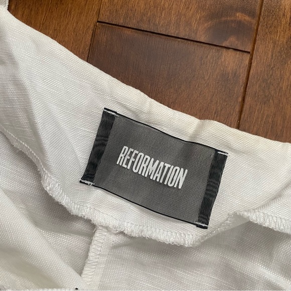 Reformation Cruz dress white wrap linen size XS - Picture 5 of 11